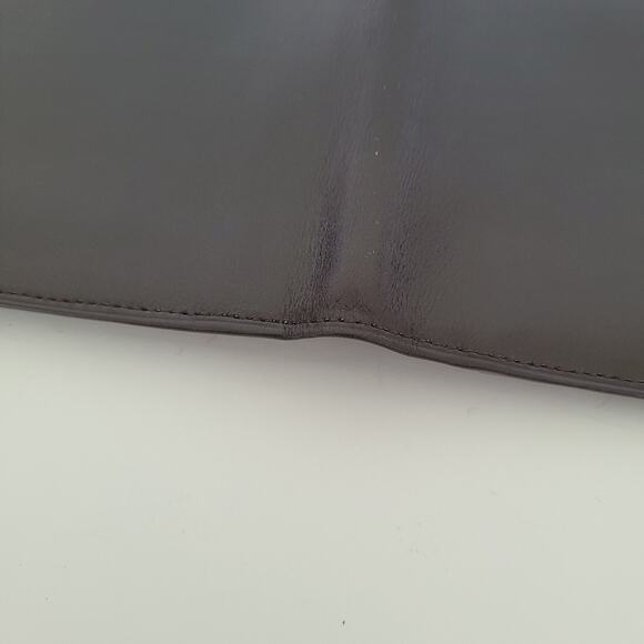 Dunhill Designer Checkbook Card Slim Bill Holder Wallet Brown Bifold Leather Vtg - Picture 10 of 10